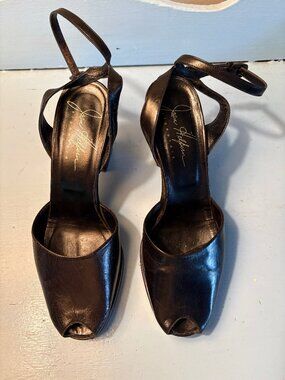 Joan Helpern Signature peep-toe platform slingback shoes, 6 1/2 W
